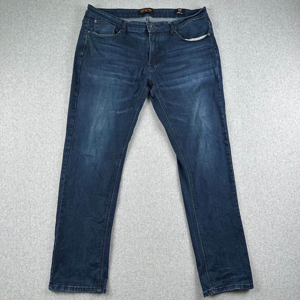 Ring of Fire Jeans Mens 34x30 Slim Blue Stretch Denim